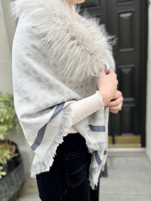 Mala Alisha Gold+Fur Light Grey