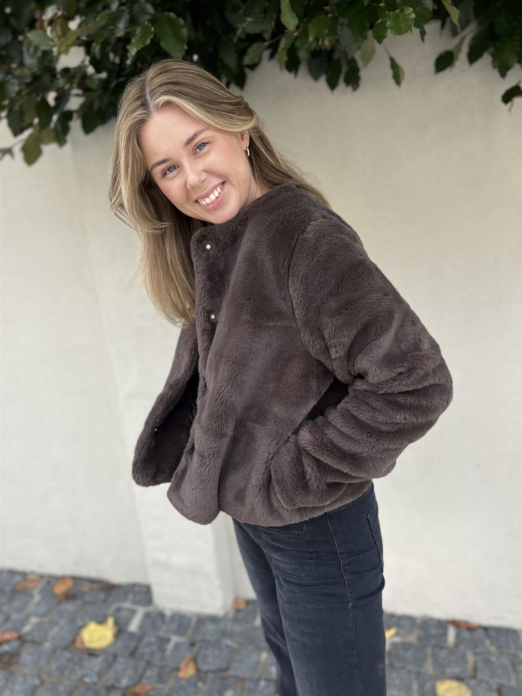 Ella&il Carro Fake fur jacket Brown