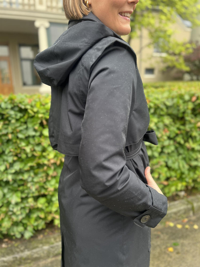 BRGN Regndråpe Trench Coat New Black