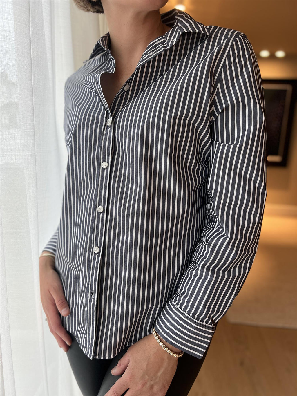 Camilla Pihl Fritila Shirt Dark Navy stripe