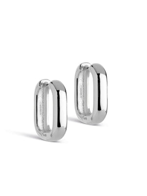 Enamel Hoops Square Silver